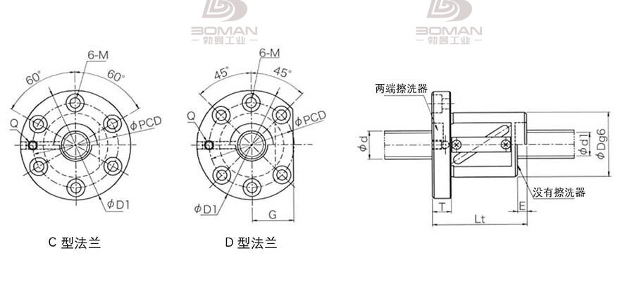 KURODA GR6316DS-DAPR 黑田丝杆替换尺寸图
