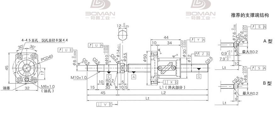 KURODA GP1205DS-BALR-0450B-C3F kuroda丝杆系列